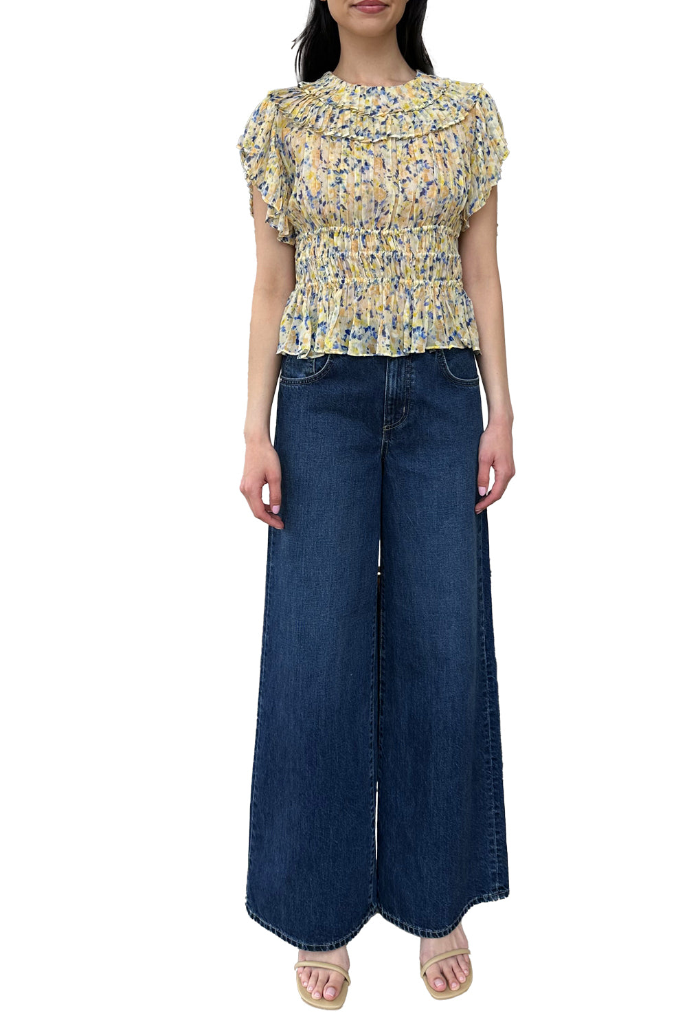 Athene Silk Top in Daffodil