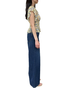 Athene Silk Top in Daffodil