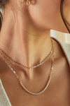 Diamond Segment Mini Link Chain Necklace in 14k Yellow Gold