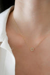 Diamond Star Of David Necklace in 14k Yellow Gold