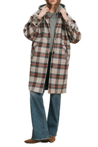 Laurent Removable-Collar Dickey Coat in Heather Grey Multi