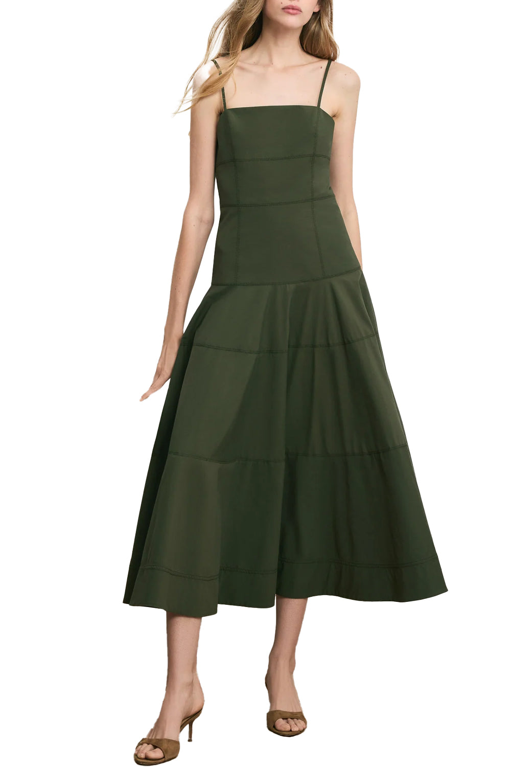 Ilona Midi Dress in Army