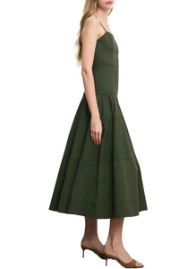 Ilona Midi Dress in Army