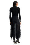 Ava Silk Maxi Skirt in Black