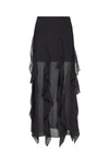 Ava Silk Maxi Skirt in Black