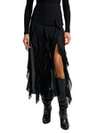 Ava Silk Maxi Skirt in Black
