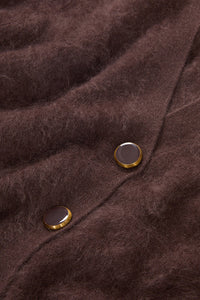 Solene Brushed Cashmere Cardigan in Espresso