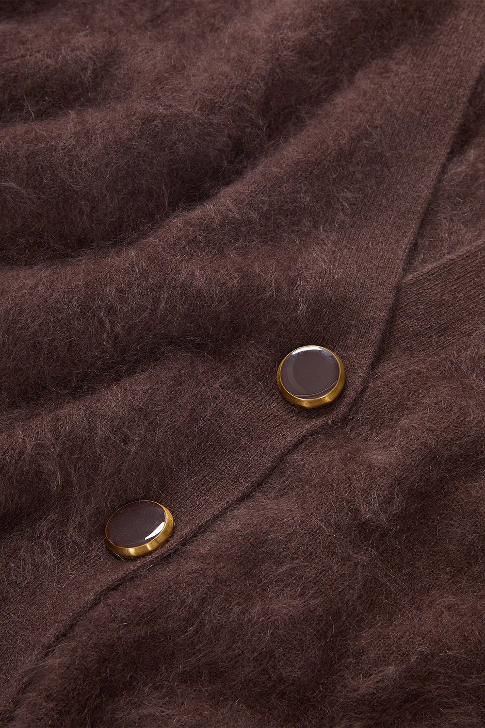 Solene Brushed Cashmere Cardigan in Espresso
