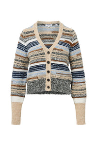 Cecily Cardigan Knit Sweater in Whiskey Multi