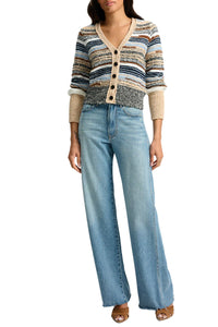 Cecily Cardigan Knit Sweater in Whiskey Multi