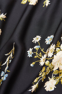 Clover Floral Midi Skirt in Black Multi
