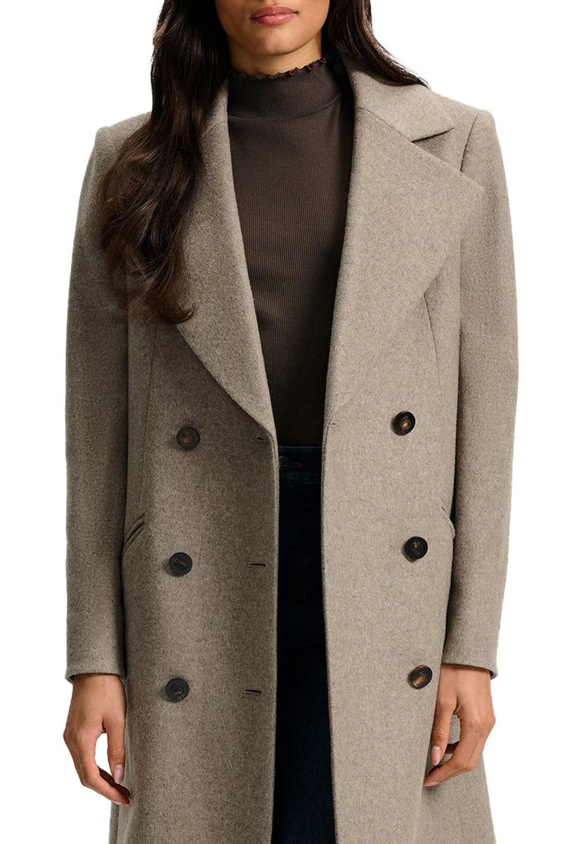 Seth Cashmere Coat in Taupe Melange