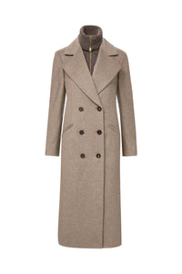 Seth Cashmere Coat in Taupe Melange