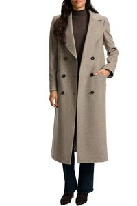 Seth Cashmere Coat in Taupe Melange