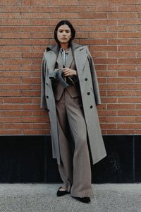 Seth Cashmere Coat in Taupe Melange