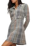 Lauper Knit Mini Dress in Dark Hunter Green Multi