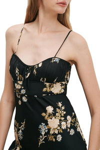 Kieren Floral Slip Dress in Black Multi