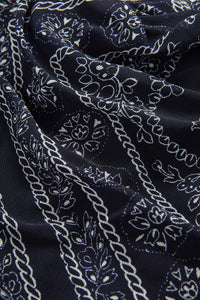Sylviani Bandana Midi Dress in Navy/Dove White