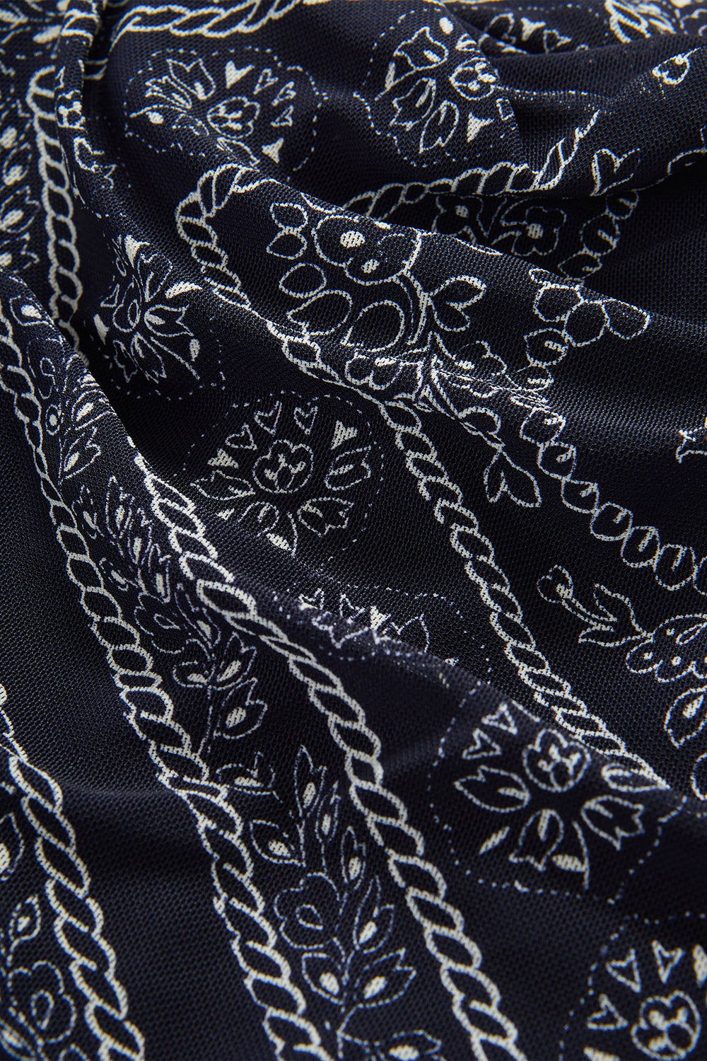 Sylviani Bandana Midi Dress in Navy/Dove White