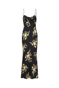 Kieren Floral Slip Dress in Black Multi