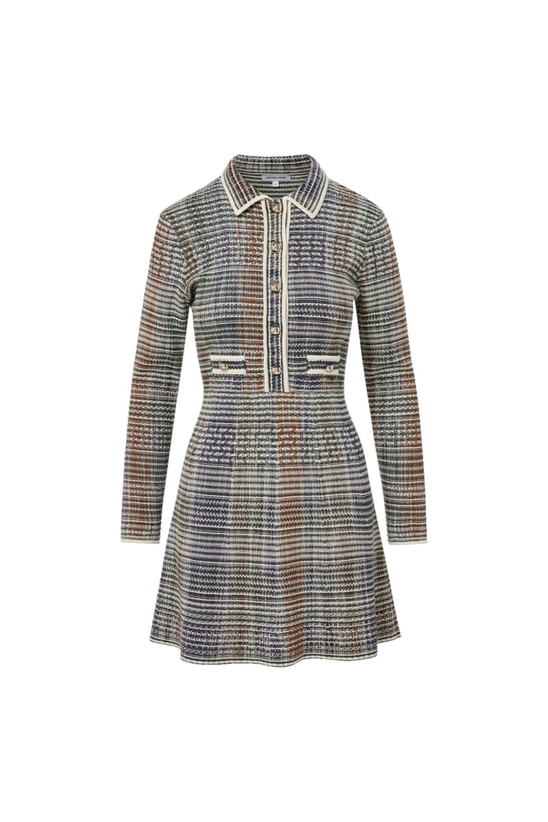Lauper Knit Mini Dress in Dark Hunter Green Multi