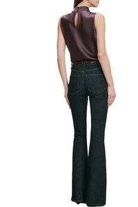 Tam Silk Sleeveless Top in Dark Eggplant