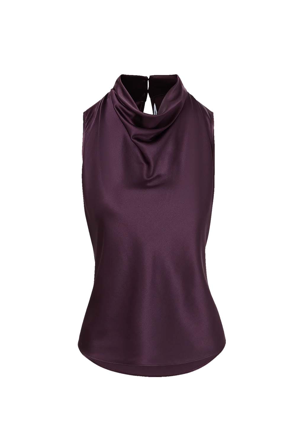 Tam Silk Sleeveless Top in Dark Eggplant
