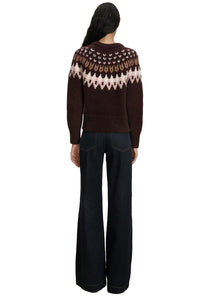 Anne Fair Isle Sweater in Raisin Multi