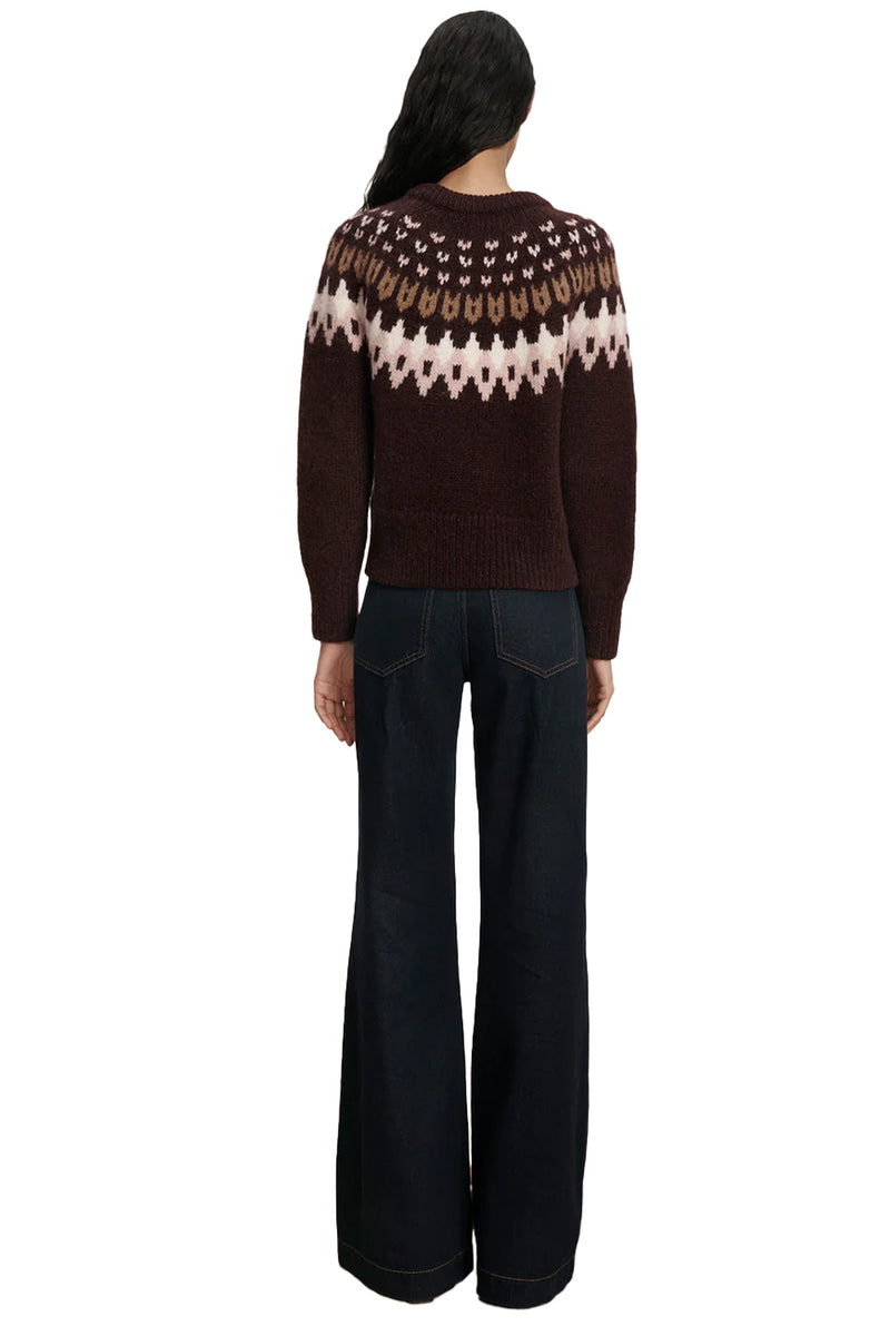 Anne Fair Isle Sweater in Raisin Multi