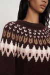 Anne Fair Isle Sweater in Raisin Multi