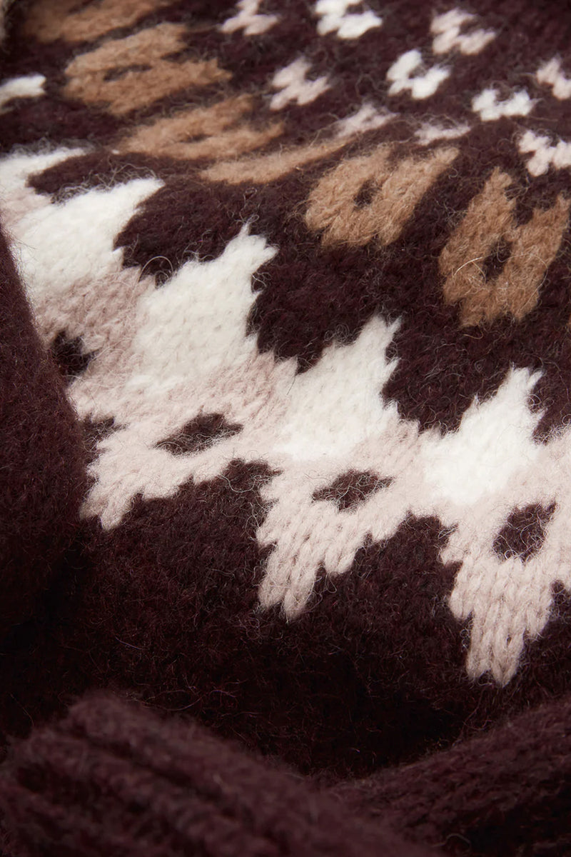 Anne Fair Isle Sweater in Raisin Multi