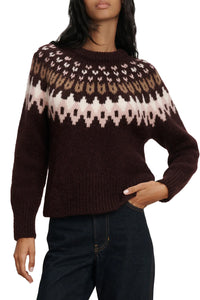 Anne Fair Isle Sweater in Raisin Multi