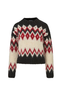 Jessalynn Fair Isle Sweater in Oatmeal Melange Multi