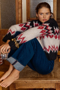 Jessalynn Fair Isle Sweater in Oatmeal Melange Multi