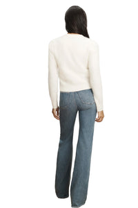 Solene Brushed Cashmere Cardigan in Ivory