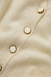 Solene Brushed Cashmere Cardigan in Ivory