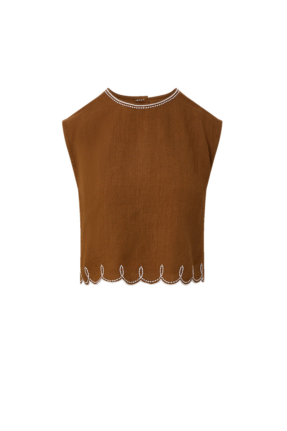 Kessan Linen Top in Deep Ochre