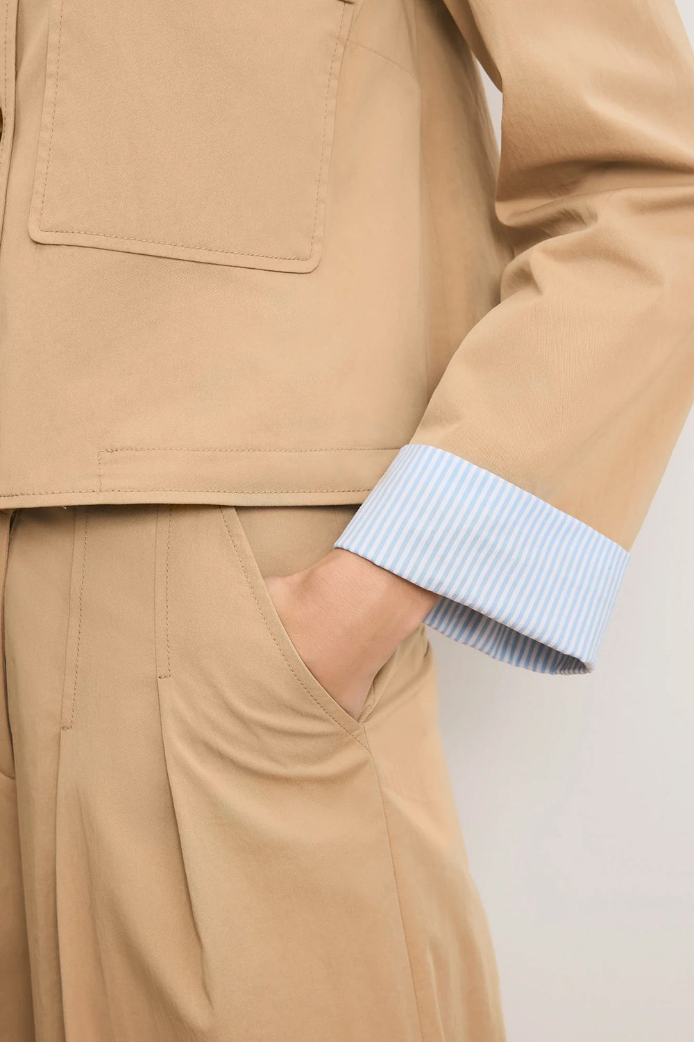 The Gala Cropped Utility Jacket in Khaki