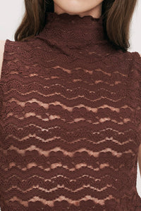 Alora Lace Top in Burgundy