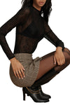 Nate Lace Mock-Neck Top in Black