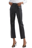 Joey Straight Leg Jean in Vegan Leather Black