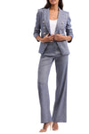Miller Linen Dickey Jacket in Blue Mélange