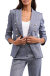 Miller Linen Dickey Jacket in Blue Mélange