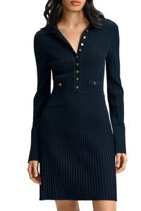Lauper Knit Mini Dress in Navy