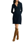 Lauper Knit Mini Dress in Navy