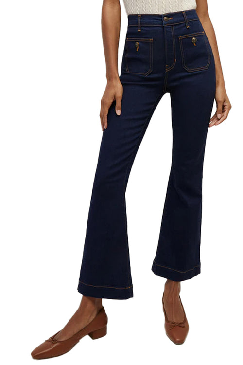 Carson Kick Flare Jeans Patch Pockets in Oxford