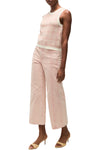 Cropped Jerrel Knit Tank in Off White Pink Clay