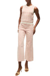 Cropped Jerrel Knit Tank in Off White Pink Clay