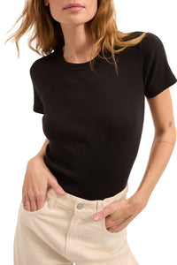 Pruitt Ribbed Tee in Black