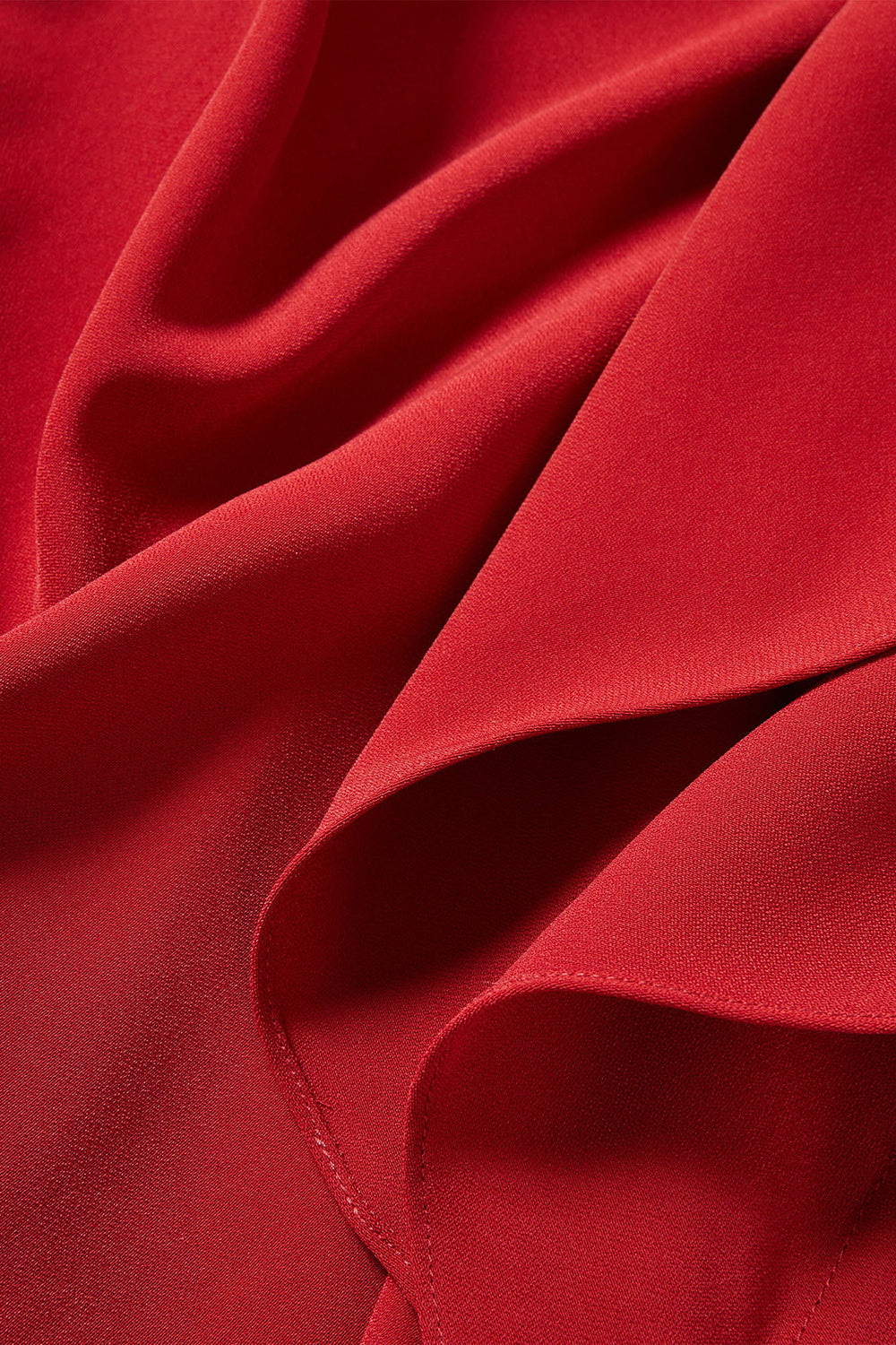 Brett Asymmetric Midi Dress in Cardinal Red